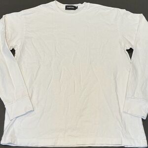 Talentless White Long Sleeve Crewneck Tee Size Small Minimalist Basics